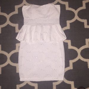 Strapless peplum dress